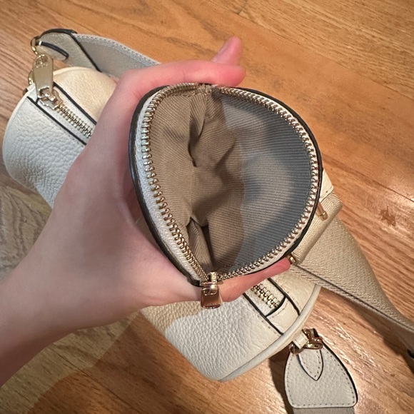 Furla Cream Pebbled Leather Crossbody with Coin Pouch - Picture 6 of 8